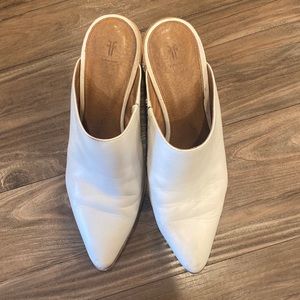 Frye White Mules